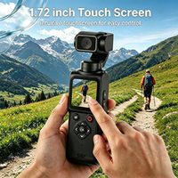 Videocamera Tascabile 4K con Sensore CMOS, Tracciamento Facciale AI, WiFi, Memoria Integrata da 64GB, Lente Rotante a 330°