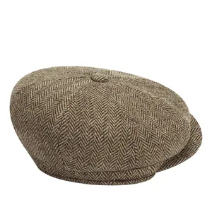 High Quality Herringbone Newsboy Caps Baker Boy Cabbie Ivy Hats New Design Octagon Hat