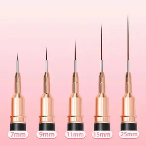7/9/11/15/25MM ensemble de brosses à ongles Gel UV Kits de brosses à ongles ligne à rayures françaises peinture dessin fleur <span class=keywords><strong>stylo</strong></span> <span class=keywords><strong>manucure</strong></span> outils - Product Image 4