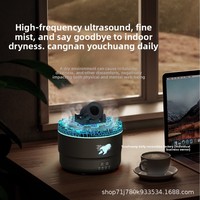 Humidificateur volcanique colonne à grande base, nouveau style, haute capacité, pour usage domestique, avec éclairage d'ambiance coloré et diffusion automatique d'arômes