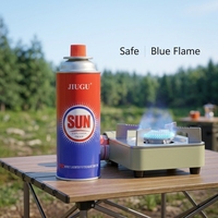 Boîte portable en métal pour cartouche de gaz butane, barbecue extérieur au charbon de bambou, cuisson coupe-vent réglable, cuisine extérieure