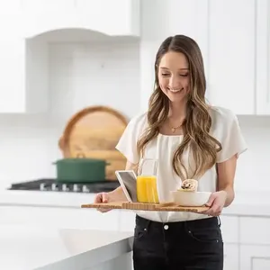 Bamboo <strong>Couch</strong> Cup Holder and Sofa Armrest Tray 2 in 1 <strong>Couch</strong> Arm Tray <strong>Foldable</strong> Sofa Arm Tray <strong>Table</strong> for Drinks - Product Image 4