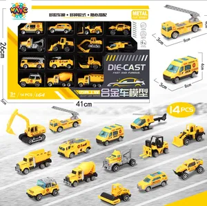 Mainan mobil ekskavator, mainan truk teknik Diecast, Mixer logam paduan untuk anak-anak