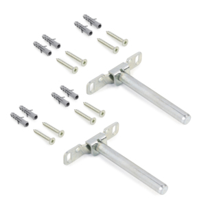EMUCA 4015005 soggiorno Set di staffe a scomparsa in acciaio bianco zinco-placcato per miraggio mensola in legno - Product Image 1