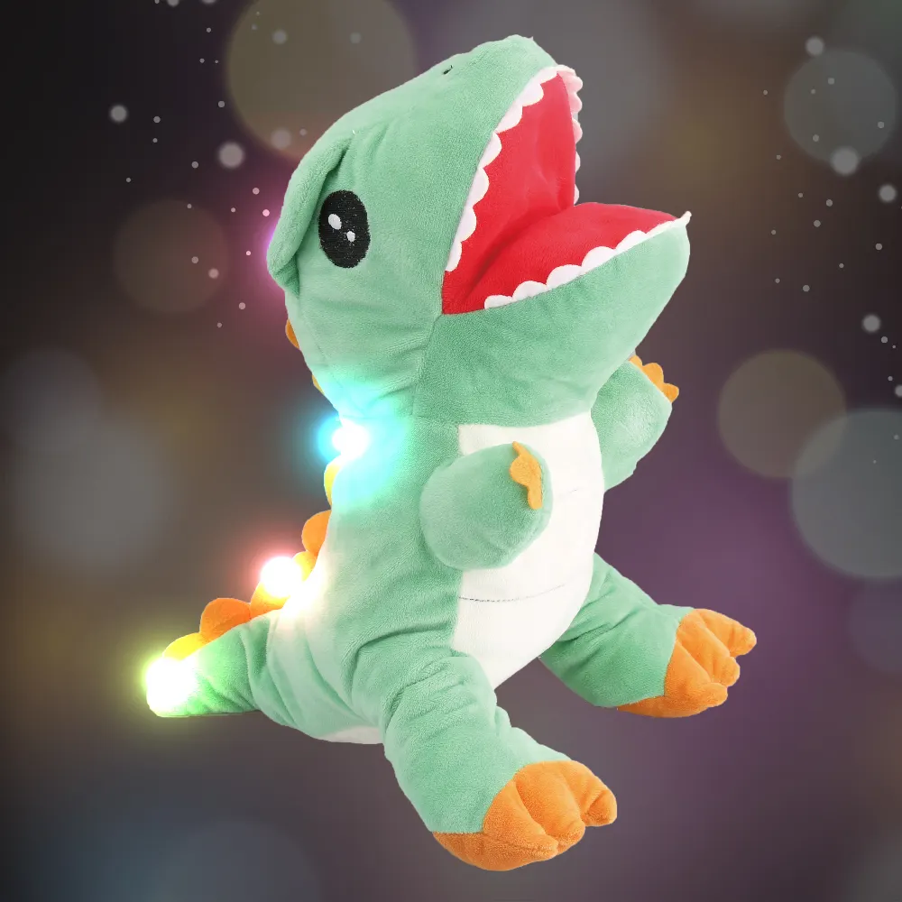 11 "Led Dinosaurus Gevulde & Pluche Dier Met Glow Groen Licht Up Soft Toy Pluche Voor Kids Schattige Gift peuters Op Verjaardag