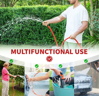 Tuyau d'arrosage de jardin en polyester durable et flexible avec pulvérisateur réglable, portable et souple pour l'arrosage des pelouses, le lavage de voitures et le bain des animaux domestiques