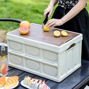 Échantillon gratuit de boîte de rangement pliable en bois pour l'extérieur, avec couvercle épaissi, pour le camping - Product Image 2