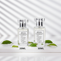 Flacon de parfum vide haut de gamme 20ml 30ml en verre, nouveau design, pulvérisateur à pompe, forme ronde givrée, bouchon à vis, 100 pièces MOQ, emballage diffuseur