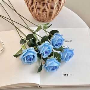 Fleur artificielle en gros, rose beige en soie pour la décoration de mariage - Product Image 6