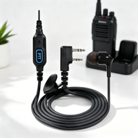 Oreillette intra-auriculaire avec PTT intégré pour talkie-walkie Kenwood TK2100 TK3100, communication radio bidirectionnelle pour sites de sécurité
