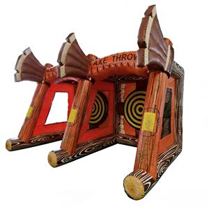 Jeu <span class=keywords><strong>de</strong></span> <span class=keywords><strong>lancer</strong></span> <span class=keywords><strong>de</strong></span> <span class=keywords><strong>hache</strong></span> gonflable commercial à 2 voies, thème <span class=keywords><strong>Viking</strong></span>, jeu interactif <span class=keywords><strong>de</strong></span> carnaval, PVC écologique 4x3x3m - Product Image 2