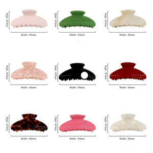 مشابك شعر كبيرة من الأسيتات للنساء بألوان صلبة بالجملة بأسلوب أوروبي وأمريكي أنيق للاستخدام اليومي - Product Image 6