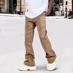 Pantalons en cuir de haute qualité fabriqués en gros, vêtements de rue de haute qualité, pantalons en cuir pour hommes en vente - Product Image 4