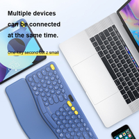 Delux GM903 Black Wireless Ergonomic Keyboard BT+2.4G USB Split Keyboard Wrist Rest Natural Typing Compatible with Windows/Mac