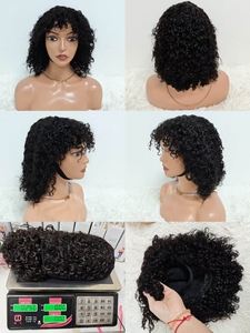 Letsfly โปรโมชั่น 53$ วิกผมแท้ Afro Pixie Curly ขนาด 14 นิ้ว น้ำหนัก 250 กรัม แบบธรรมชาติ ไม่มีเชือกผูก วิกผมบ๊อบมีหน้าม้า ขายส่ง มีจำหน่าย 280% - Product Image 4