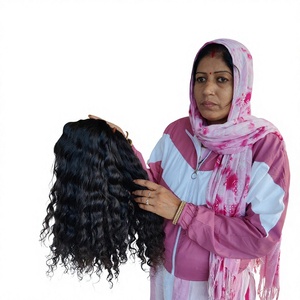 Wholesale 100% <b>Cheap</b> Indian Virgin Remy Cuticle Aligned Black Curly Wave Fusion Bundles Soft Raw Unprocessed Human Hair - Product Image 1