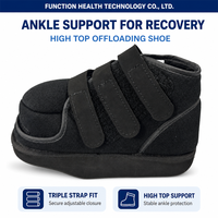 Chaussure post-opératoire JW871 à tige haute et décompression de l'avant-pied, à bout carré et semelle compensée, pour la fracture de l'orteil, le pied diabétique et les soins des pieds.