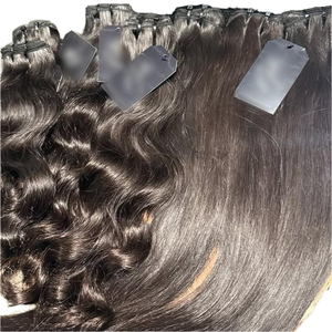 Cabello Humano Virgen Remy Ondulado Natural Indio Crudo de Primera Calidad, 24 Pulgadas, Duradero, de Alta Calidad para Peinado y Tejido a Máquina, Doble Trama - Product Image 1