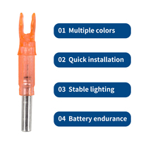 Embout d'arc lumineux SPG 6,2 mm avec bouton LED pour arches composées et classiques, cordes d'arc, accessoires de chasse et de tir