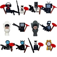 12-teiliges Set Skibidi Toilet Man Figuren Anime Bausteine Spielzeug TvMan Titan Cameraman Speakerman Bausteine Spielzeug für Geburtstagsgeschenk