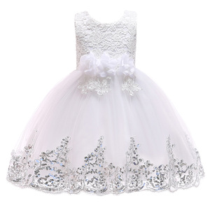 Robes de fête d'anniversaire pour filles, style européen, sans manches, en tulle, pour mariage - Product Image 5