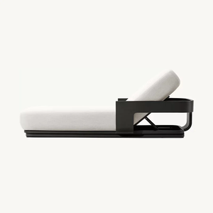 Chaise longue d'extérieur moderne et durable en alliage d'aluminium de luxe avec coussins pour piscine, lit de plage, <span class=keywords><strong>jardin</strong></span>, utilisation comme lit de soleil, lit de repos - Product Image 4
