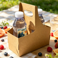 Boîte de transport pour deux bouteilles en papier kraft écologique avec impression UV et offset pour emballage cadeau de vin avec logo personnalisé