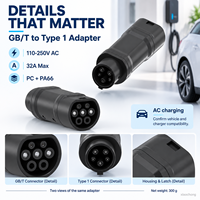 Nouvel adaptateur de charge pour véhicules électriques Xiaochong GB/T vers Type 1, 32A 7KW, convertisseur de prise et de prise secteur pour connecteurs standard chinois vers SAE J1772