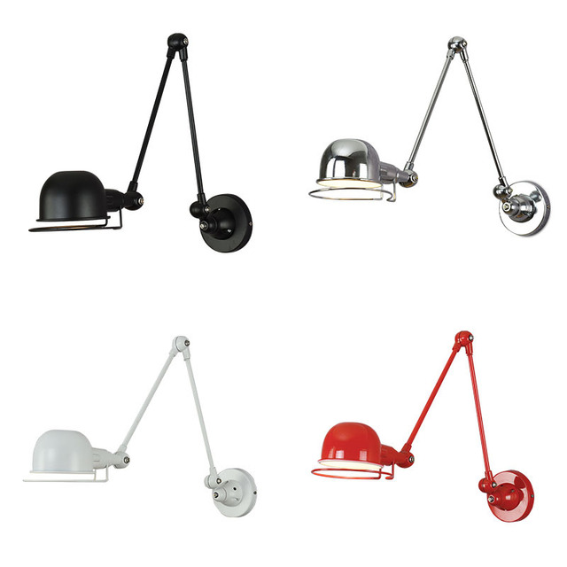 Retro Study Lighting Industrial Long Arm Telescopic Fold Wall Light Adjustable Angle Swing Arm Wall Lamp
