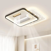 Ventilateur de plafond LED à commande vocale anglaise transfrontalière lumière salon chambre sans feuilles vent doux ventilateur invisible lumière oeil muet