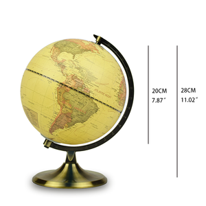 Antiker Stil <span class=keywords><strong>20cm</strong></span> polierter Metallst änder Globe Vintage Weltkarte Talking Pen Reality Augment Kompatibel für <span class=keywords><strong>Desk</strong></span> Decor Geography - Product Image 2