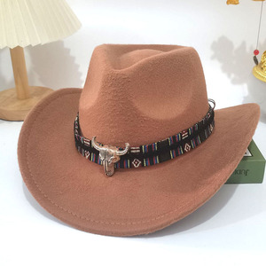 Tibetan Ceremonial <strong>Hat</strong> hot Religious Totem Ox Head Four Seasons Western Cowboy Grassland <strong>Riding</strong> Adventure <strong>Hat</strong> - Product Image 5