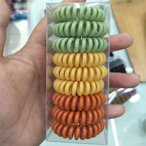 Transparant Effen Kleur 4Cm Telefoon Koord Set <span class=keywords><strong>Plastic</strong></span> Telefoon Coil Haar Scrunchy En Haar Stropdas Accessoire Voor Meisjes - Product Image 6