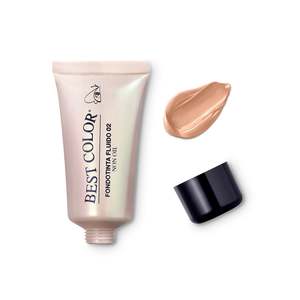 Base de Maquillaje Fluida Sin Aceite 02 Honey para Piel Oscura, Corrector Mineral Vegano Prensado de Larga Duración, Acabado Mate, Iluminador y Cubriente - Product Image 1