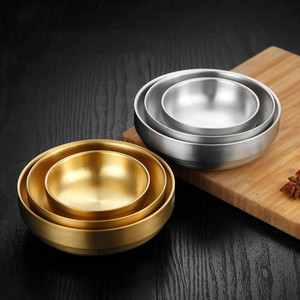 Plato pequeño de acero inoxidable 304, plato de inmersión <span class=keywords><strong>coreano</strong></span> de Kimchi dorado, para barbacoa y <span class=keywords><strong>restaurante</strong></span> - Product Image 5