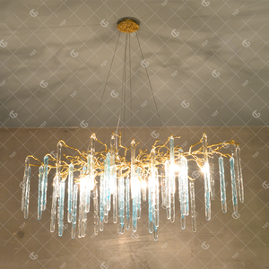 Lustre moderne de luxe en or avec LED et bulles de verre, lampe suspendue pour salon, salle à manger, luminaire suspendu circulaire en laiton de style nordique - Product Image 4