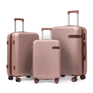 Hotting selling large luggage 4 spinner wheels 22/24 inch ABS case cabin travel suitcase luggage bags with lock
