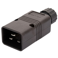 שחור iec c20 עליות pdu כוח תקע 3 סיכה כבד מחבר נחושת נתיק 16a 250v נעילת שקע זכר