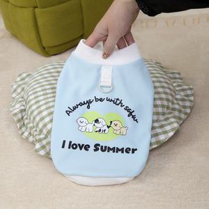 Gilet pour chien mignon, imprimé trois chiots, nouveau vêtement pour chien et chat, Teddy, vêtements imprimés pour animaux de compagnie, style classique - Product Image 3