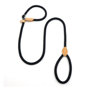 Nylon Dog Leash With Metal <b>Ring</b> And Leather Detail Simple Style Hands Free For Dogs - Product Image 1