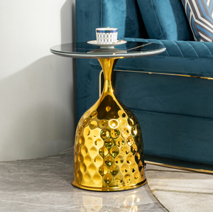 Wholesale Modern Style Custom Hammered Steel <b>Console</b> <b>Table</b> Adjustable Height Living Room Dining Bedroom Nightstand Circular - Product Image 1