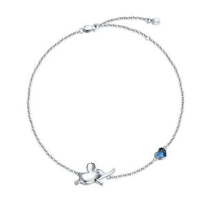 स्टर्लिंग सिल्वर 9 + 2 इंच समायोज्य हृदय क्रिस्टल चेन हाथी आकर्षण 925 कारखाने की बिक्री - Product Image 6