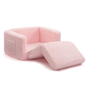 Canapé bébé 2 en 1 convertible en forme de canapé pour tout-petits, fabriqué sur mesure en usine, avec mousse haute densité robuste et housse lavable - Product Image 2