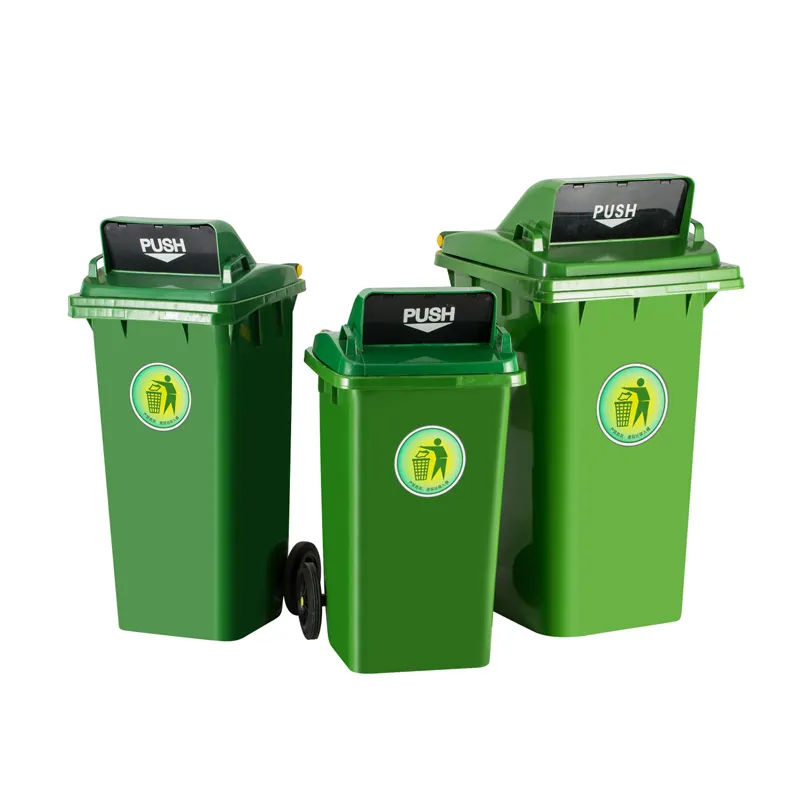 Green color outdoor garbage bin 2400 liter plastic 13 gallon trash can