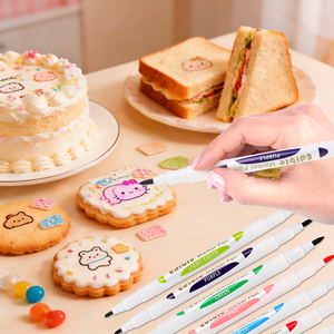 Marcadores Comestibles de Doble Punta, Rotuladores de Coloración Seguros para Alimentos, para Decorar Pasteles, Galletas, Bento, Dibujar Comida en Pascua y Halloween, No Tóxicos y Seguros - Product Image 2