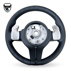 Volant en cuir personnalisé avec changement de couleur et palettes de changement de vitesse, adapté aux BMW F10 F30 Série 3 Série 5 ZC-M328-3-Y - Product Image 2