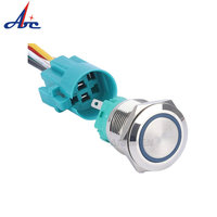 19MM Dpdt Ascenseur Étanche 12v Halo Interrupteur Bouton Poussoir Industriel Mini En Acier Inoxydable Métal Momentané Interrupteur À Bouton-Poussoir