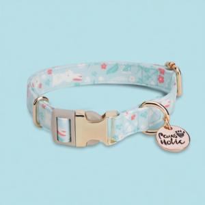 Collar de Perro de Algodón Estampado de Diseño Moderno, Elegante y de Lujo, Talla S, Suave, Duradero, con Hebilla Estilosa, Personalizable y Ajustable - Product Image 1