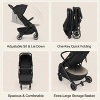 Cochecito de bebé al por mayor con respaldo y reposapiés ajustables, ventana de malla, suministro de fábrica OEM ODM para Alemania Kinderwagen