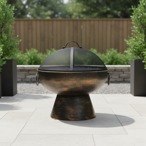 Braciere e <span class=keywords><strong>Griglia</strong></span> BBQ 2-in-1 in Acciaio Stile Rustico, <span class=keywords><strong>Caminetto</strong></span> da Esterno a Legna con Schermo Antifiamma per Giardino, Campeggio e Patio - Product Image 3